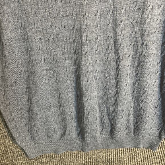 John Ashford Men Sweater Vest Size Large Blue Italian Merino Wool Classic Preppy - Picture 3 of 9
